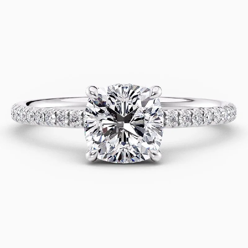 women's stackable engagement rings-Emmy Hidden Halo Lab Grown Diamond Engagement Ring