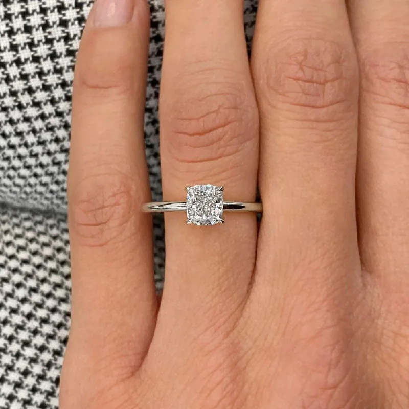 women's halo engagement rings-Ella Solitaire Lab Grown Diamond Engagement Ring