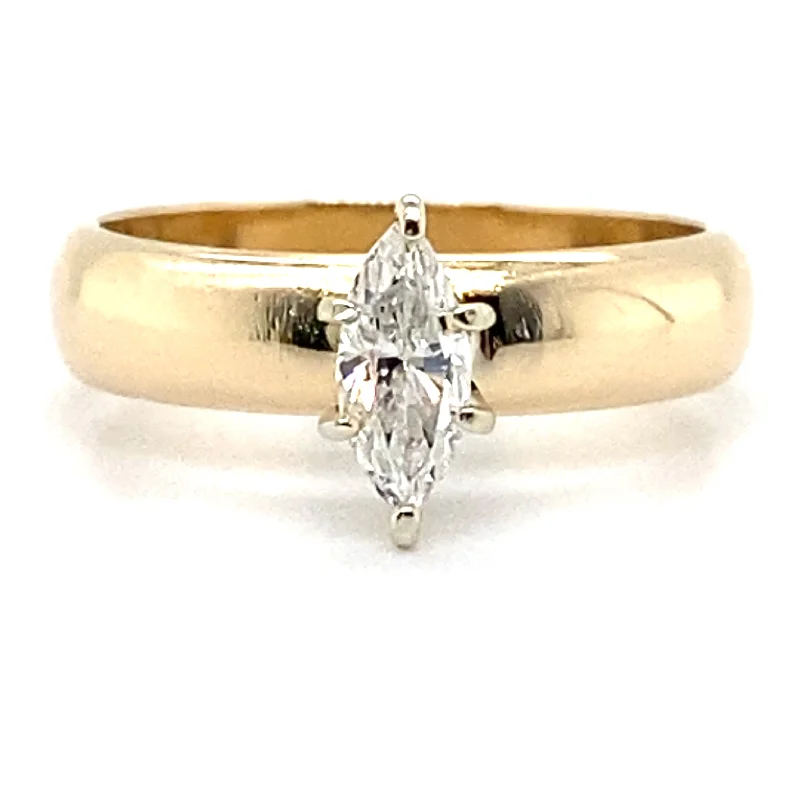 women's affordable engagement rings-Estate Marquise Diamond Ring