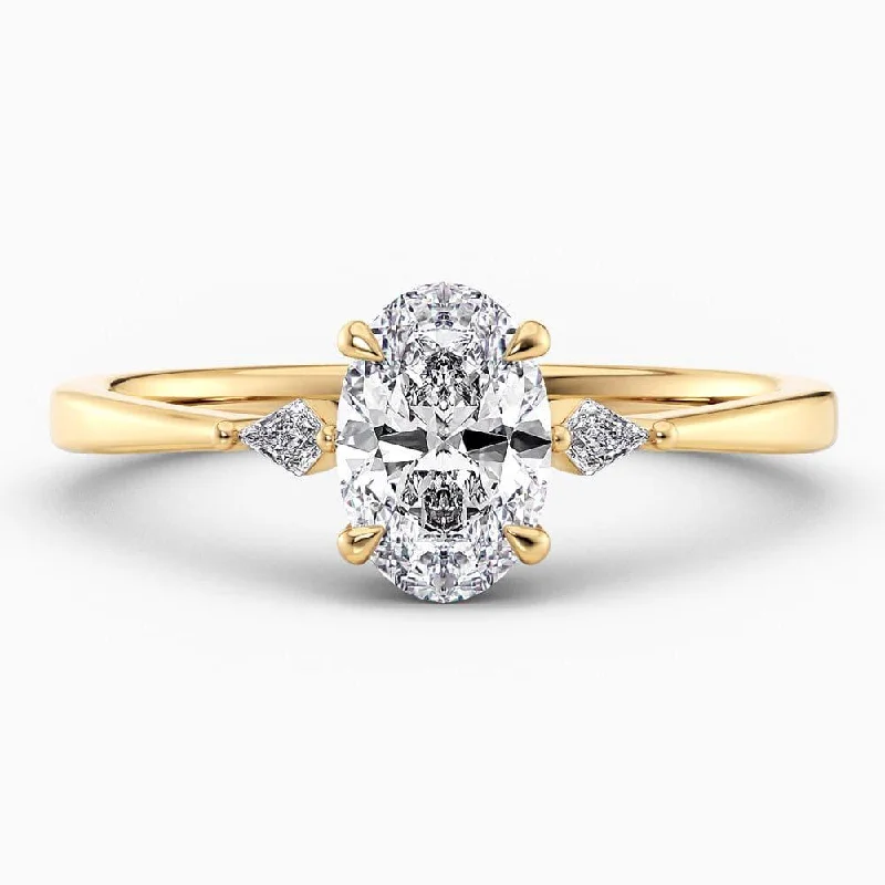 women's engagement rings with side stones-Harlow Three Stone Lab Grown Diamond Engagement Ring