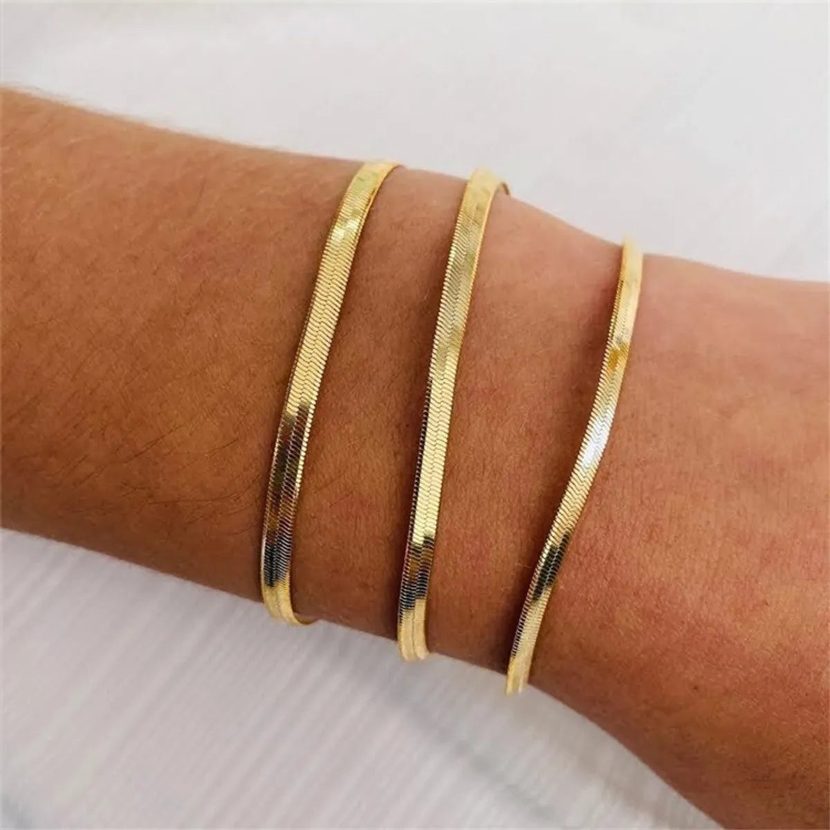 women's friendship bracelets-Simple Style Geometric Stainless Steel Metal Bracelets 1 Piece