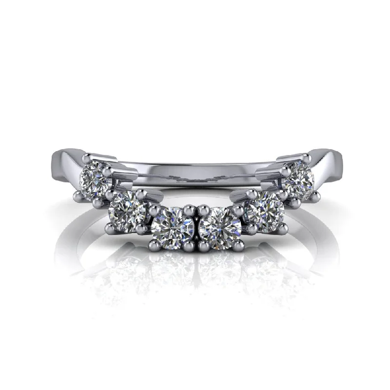 women's double halo engagement rings-Aubree Moissanite Wedding Band