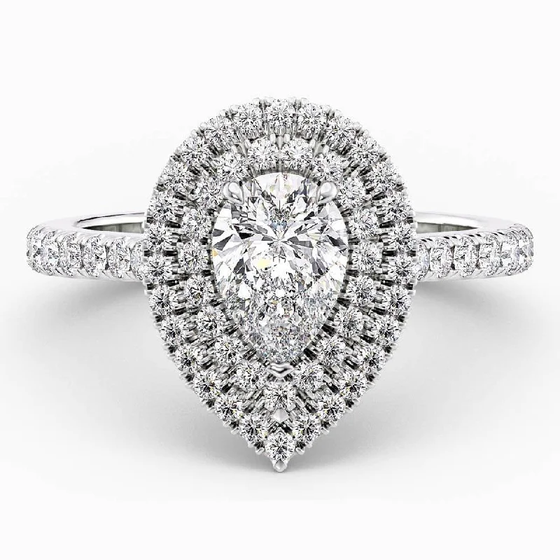 women's engagement rings with side stones-Tory Double Halo Lab Grown Diamond Engagement Ring