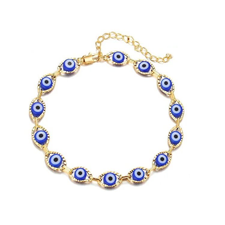 Blue Bracelet with Gold Background