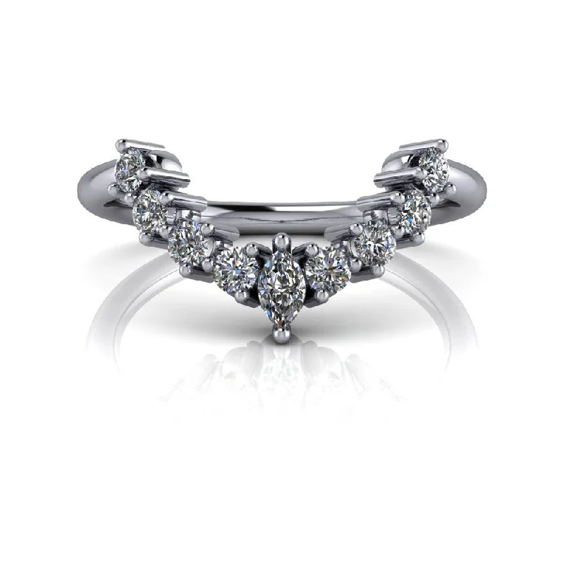 women's heart-shaped engagement rings-Adina Moissanite Wedding Band