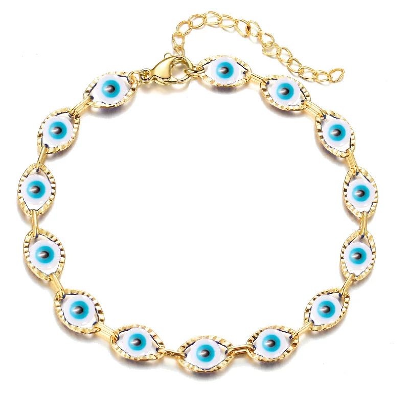 Gold Background Cyan Bracelet