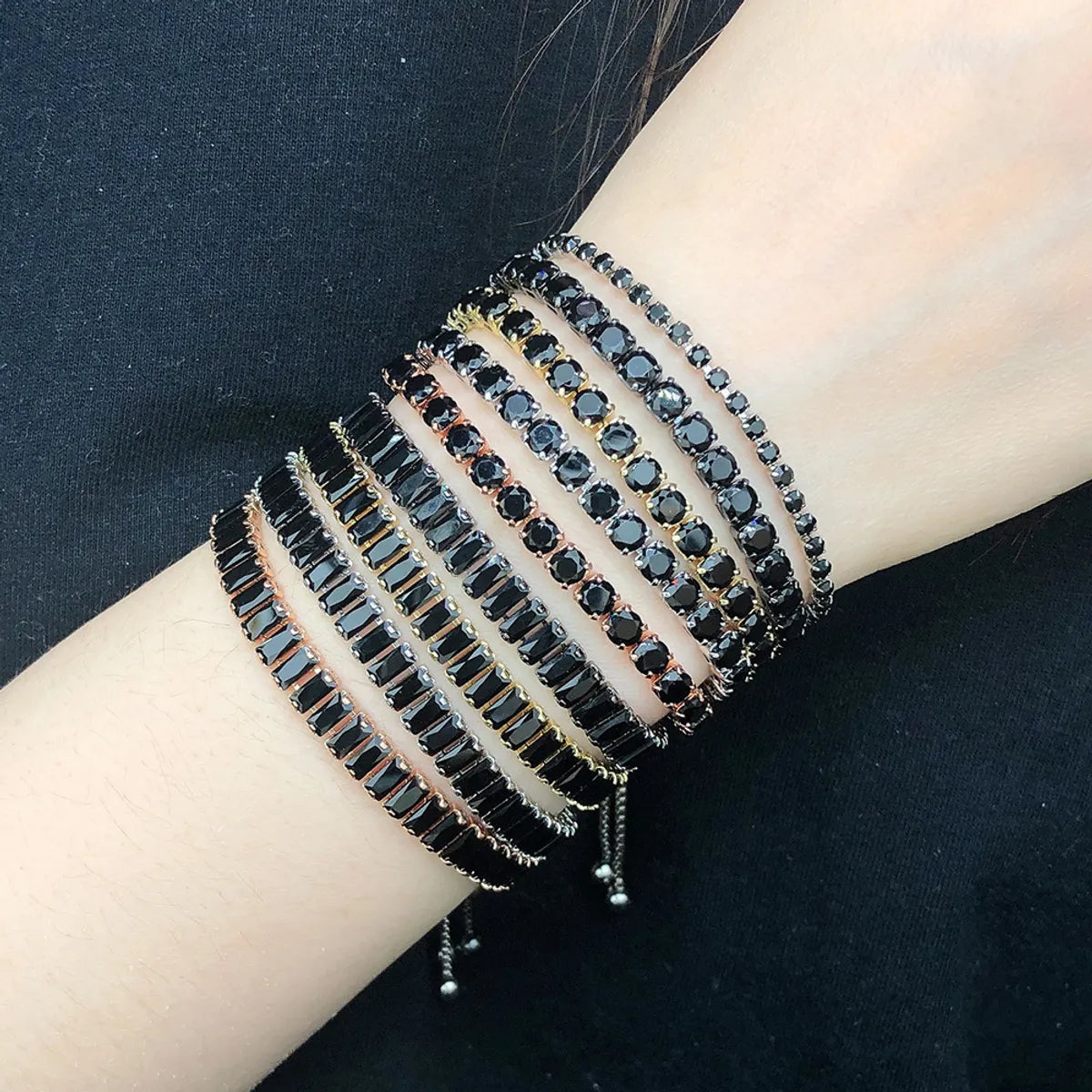 women's stacking bangles-Fashion Geometric Copper Zircon Bracelets