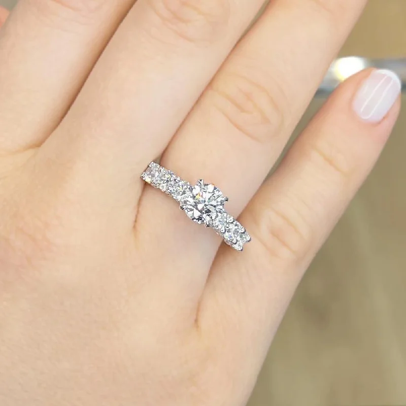 women's gold engagement rings-Skylar Shared Prong Lab Grown Diamond Engagement Ring