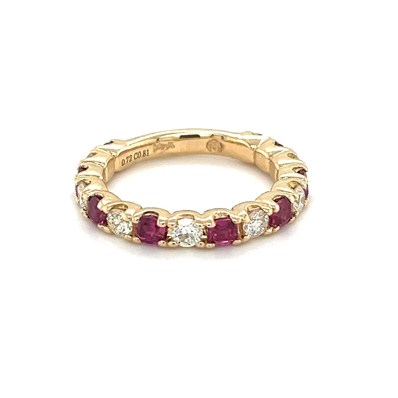 women's gold and diamond engagement rings-14K Yellow Gold 0.81cttw Ruby & 0.72cttw Diamond Ring