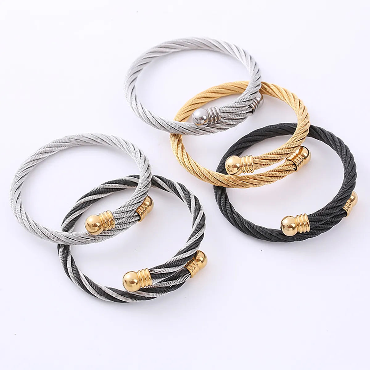 women's antique bracelets-Retro Bulb Stainless Steel Bangle