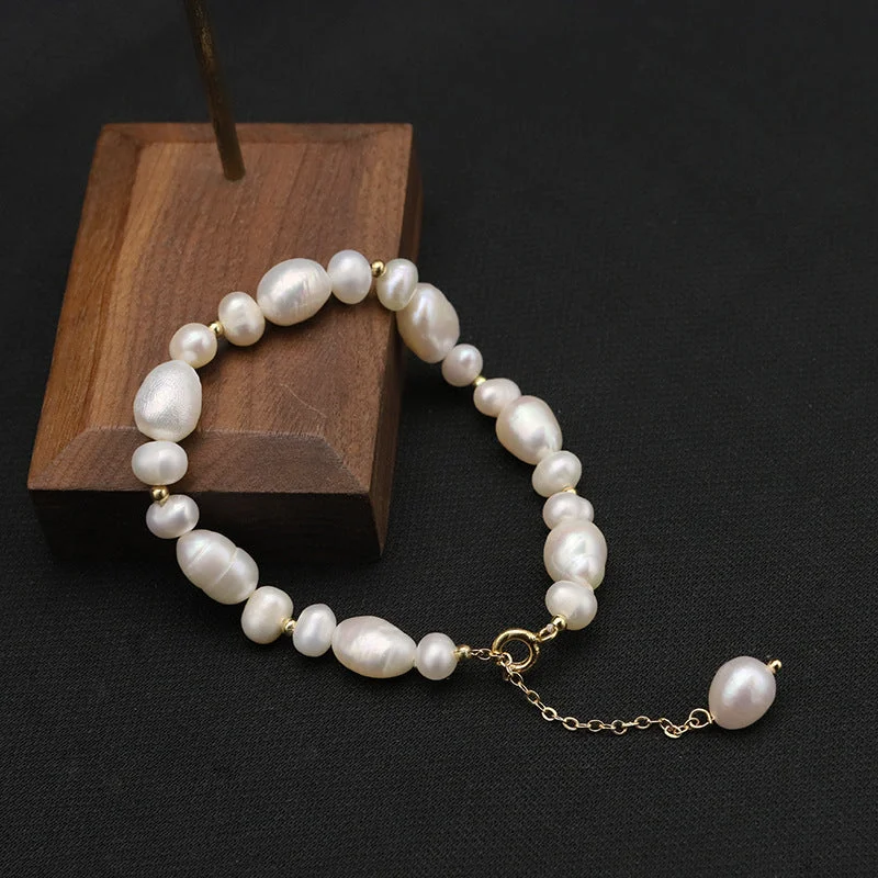 Double Display Large and Small Pearls Bracelet