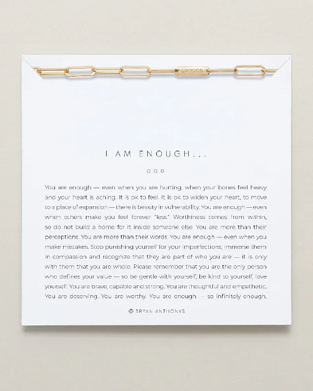 women's leather bracelets-I Am Enough Bracelet