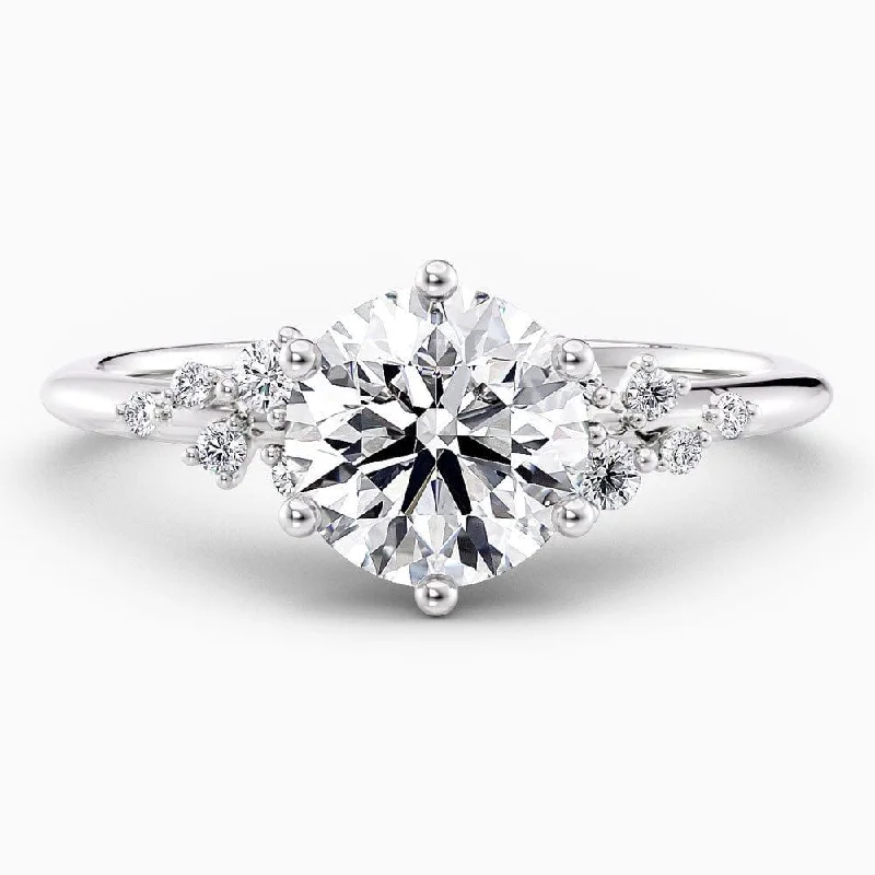 women's engagement rings with side diamonds-Serena Snowdrift Lab Grown Diamond Engagement Ring