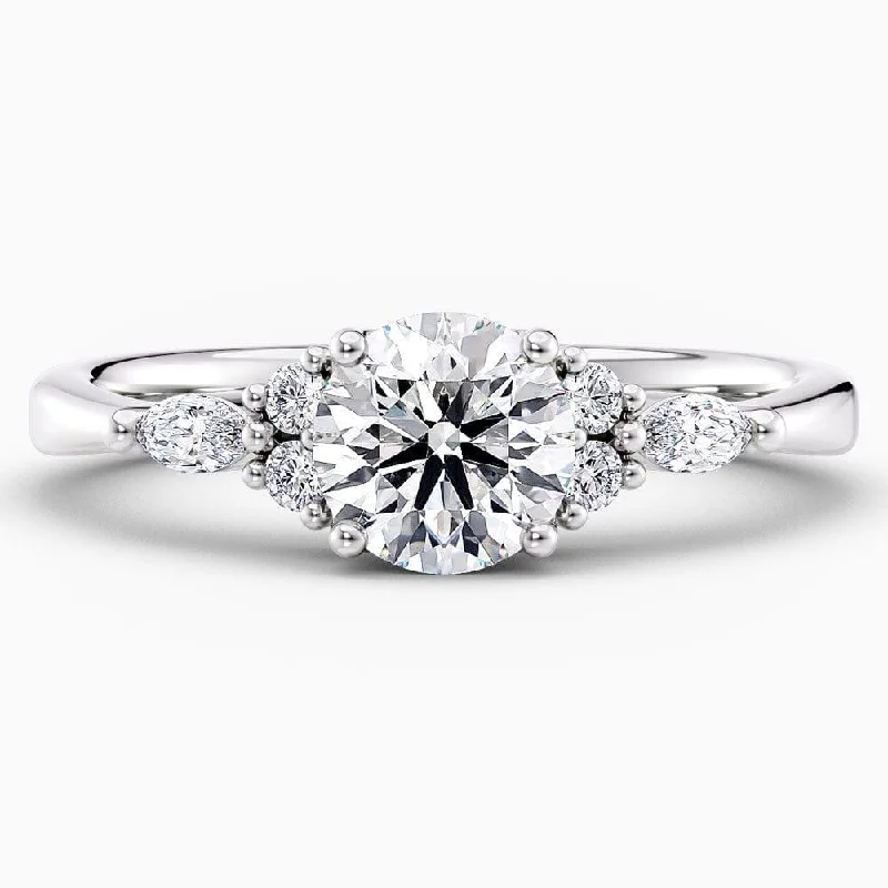 women's wedding and engagement ring sets-1.30 Carat Round Cut Cluster Natural Diamond Engagement Ring GIA Certified