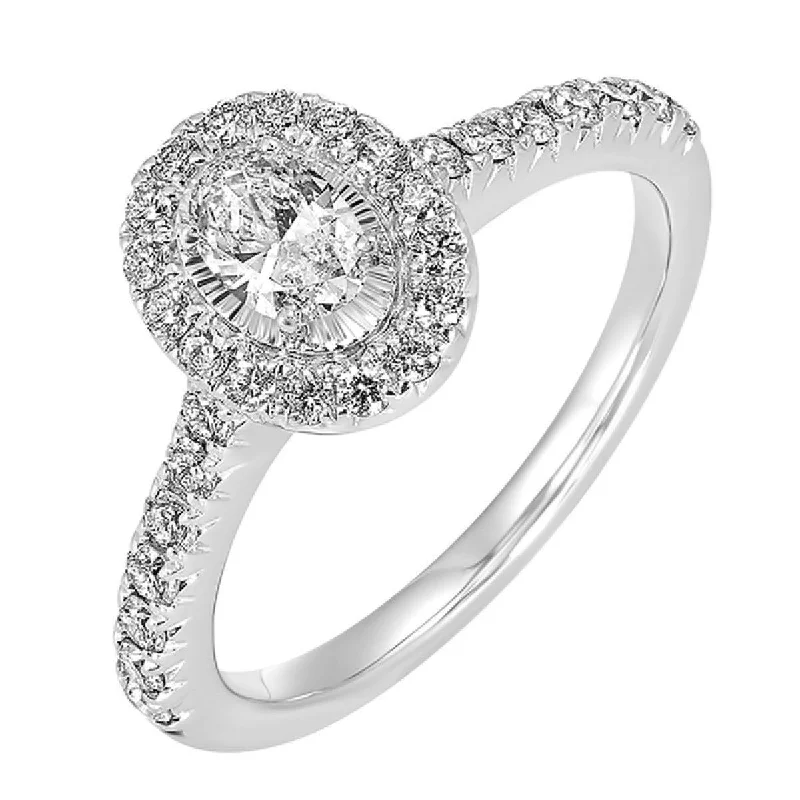 women's classic engagement rings-Dainty Oval Diamond Engagement Ring