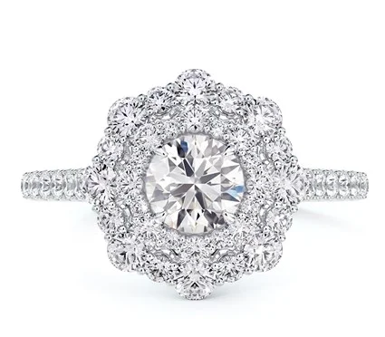 women's multi-stone engagement rings-18K White Gold Forevermark Diamond Ring