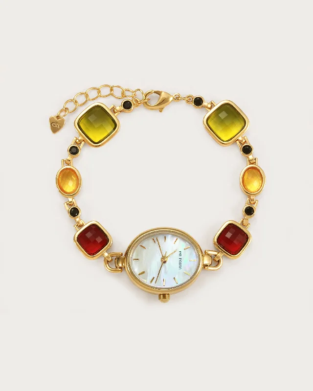 women's fashion bracelets-Harmonic Hour Multicolored Watch Bracelet