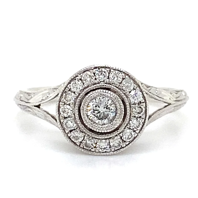 women's elegant platinum engagement rings-Estate Gabriel & Co Engagement Ring