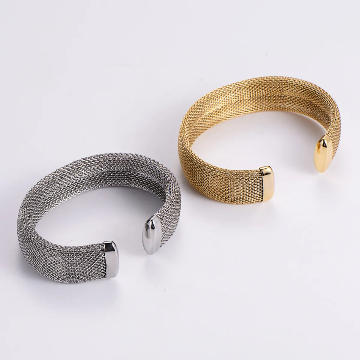 women's gold cuff bracelets-Simple Style C Shape Titanium Steel Plating Bangle