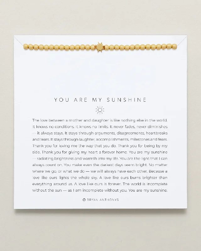 women's engraved bracelets-You Are My Sunshine Beaded Icon Bracelet