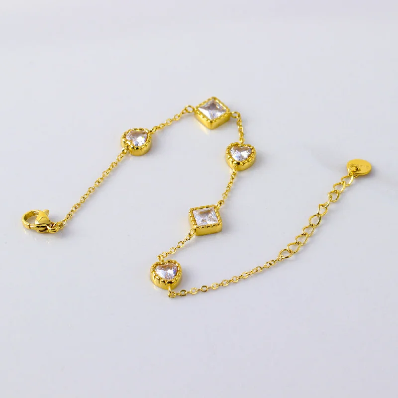 Gold White Diamond Bracelet