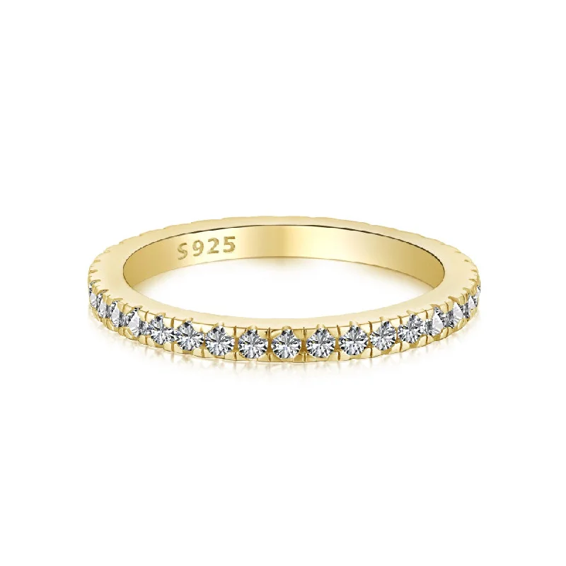 women's engagement rings with white sapphires-Gold Minimal Diamond Ring