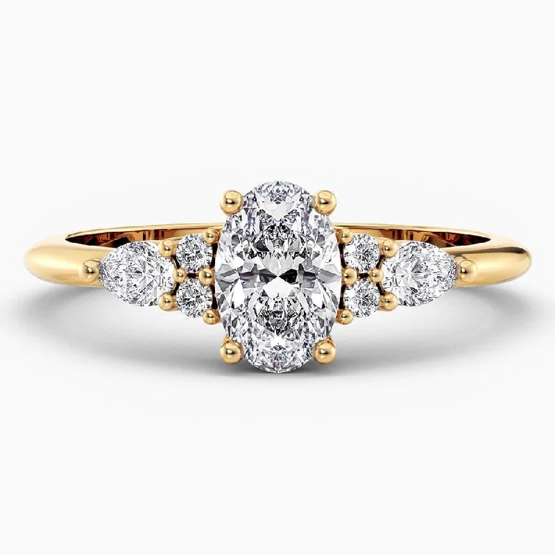 women's wedding engagement rings-Micaela Cluster Lab Grown Diamond Engagement Ring