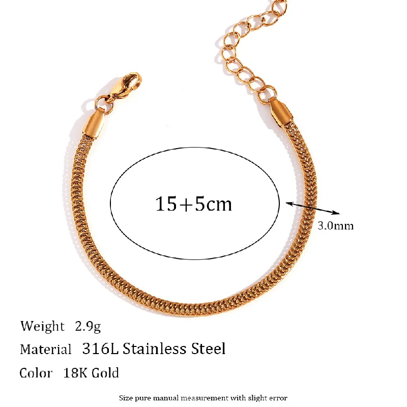 3mm Fox Tail Chain-Gold Cross Bracelet-15cm+5cm