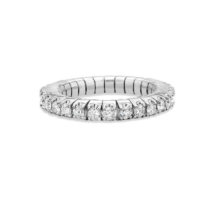 women's three-stone diamond engagement rings-Eternity Stretch Diamond Ring (1.25 ct.) 4-Prongs Setting in 14K Gold