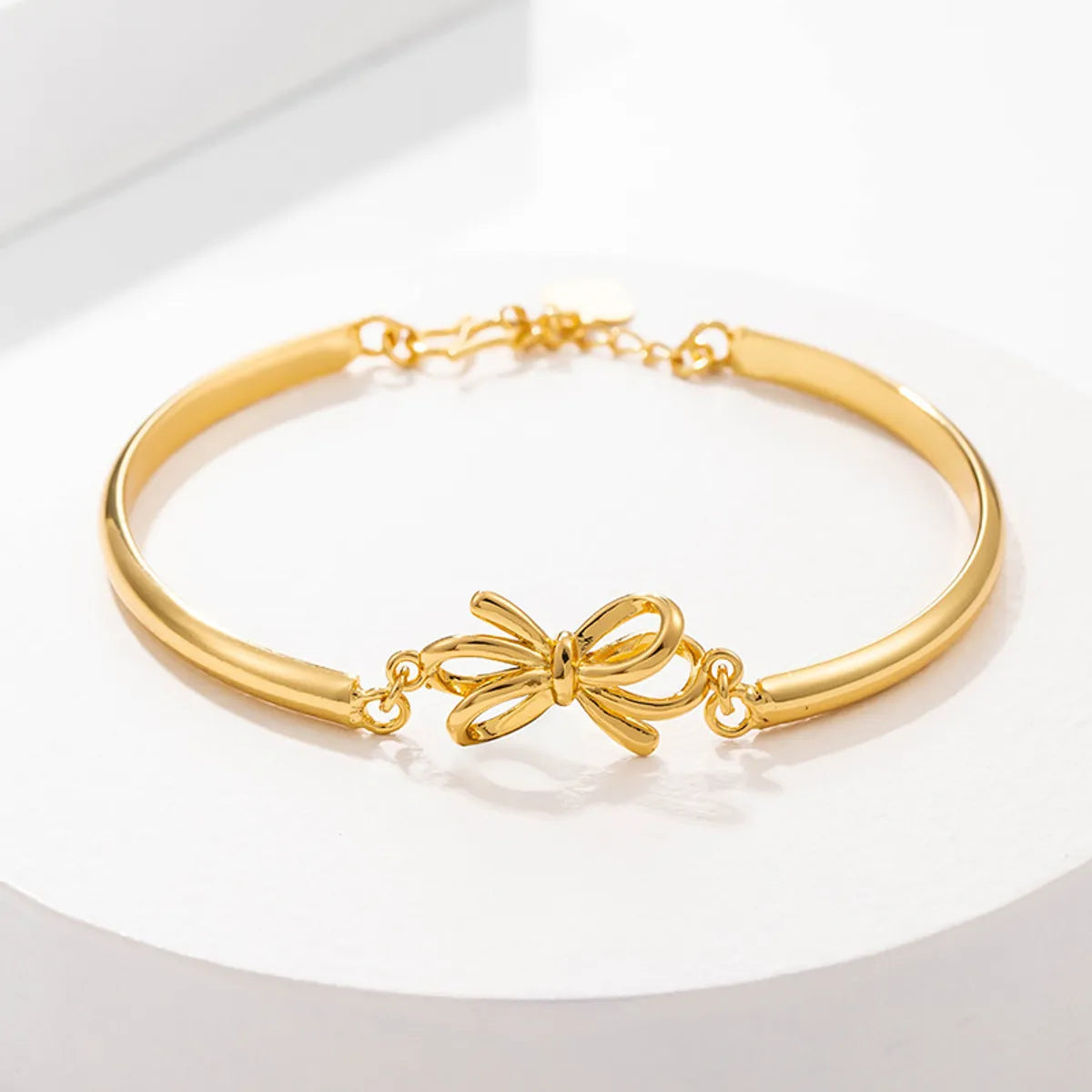 women's stretch bangle bracelets-Copper Elegant Simple Style Bow Knot Plating Bracelets