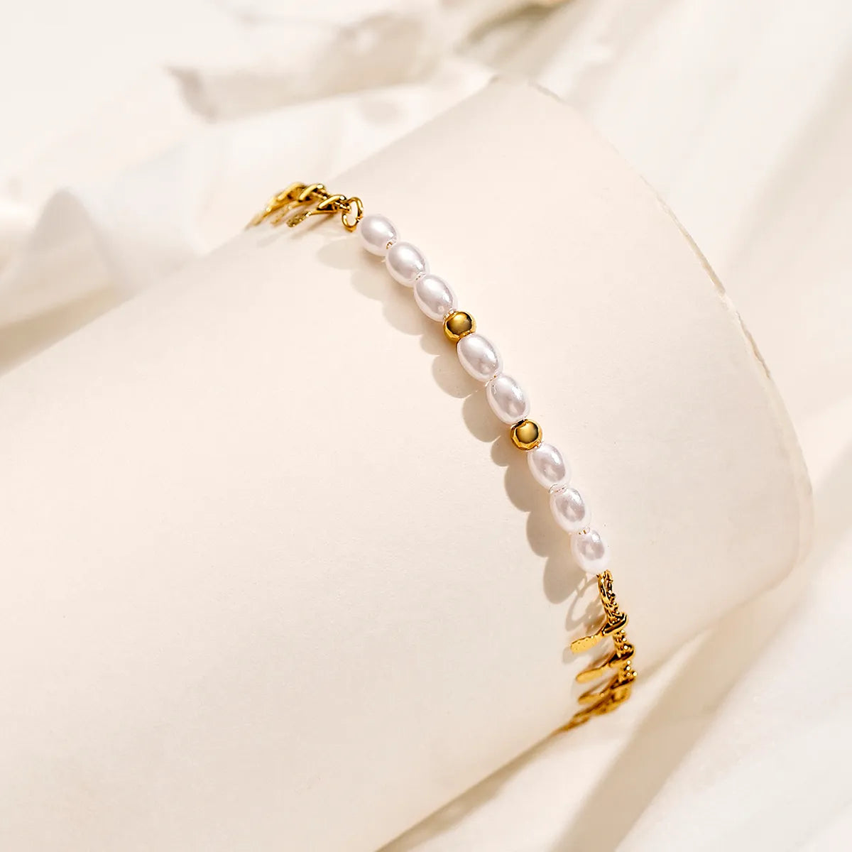 women's simple gold bangles-Stainless Steel Simple Style Classic Style Round Beaded Bracelets