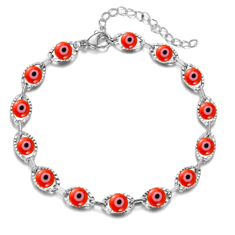 Silver Bottom Red Bracelet