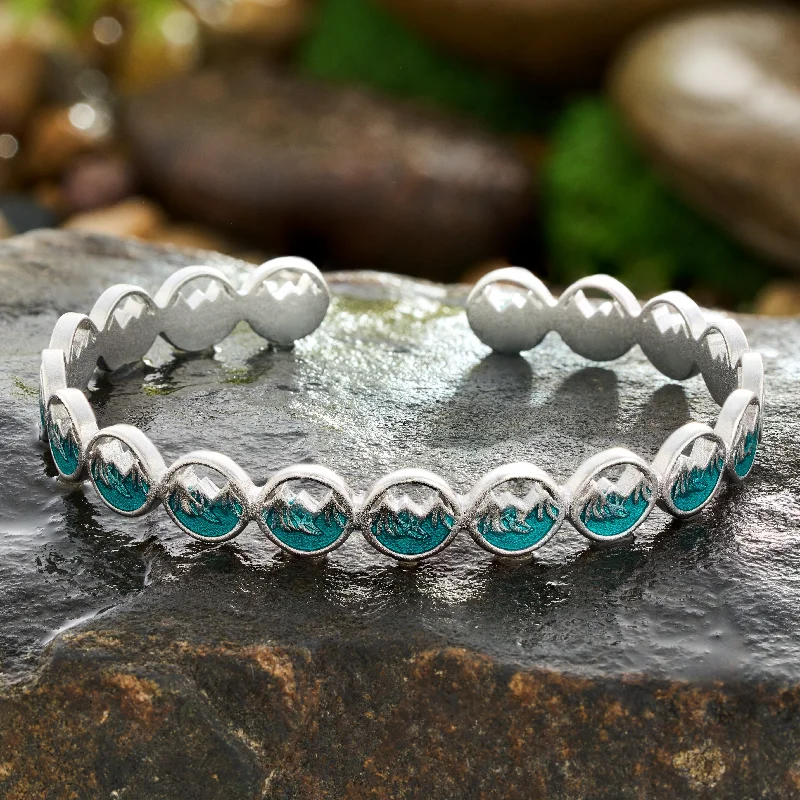 women's bracelet with crystals-Glacier Cuff Bracelet