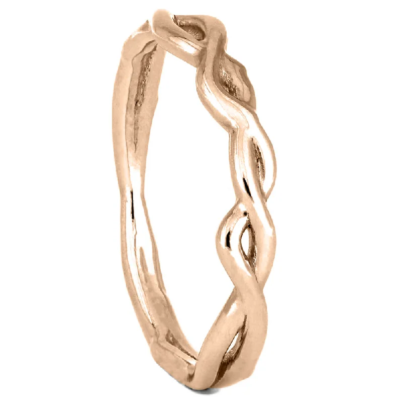 women's cushion-cut rings-Rose Gold Shadow Band with Vine Design-4323RG