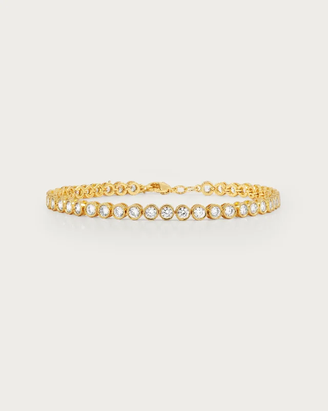 women's personalized bangles-Tennis Bracelet in Gold