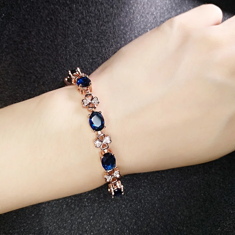 Blue Stone Rose Gold