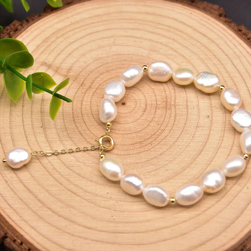 Double Display Long Pearl Bracelet