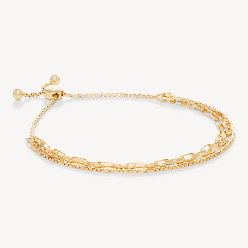 women's bohemian bracelets-Chain Trio Strand Bracelet