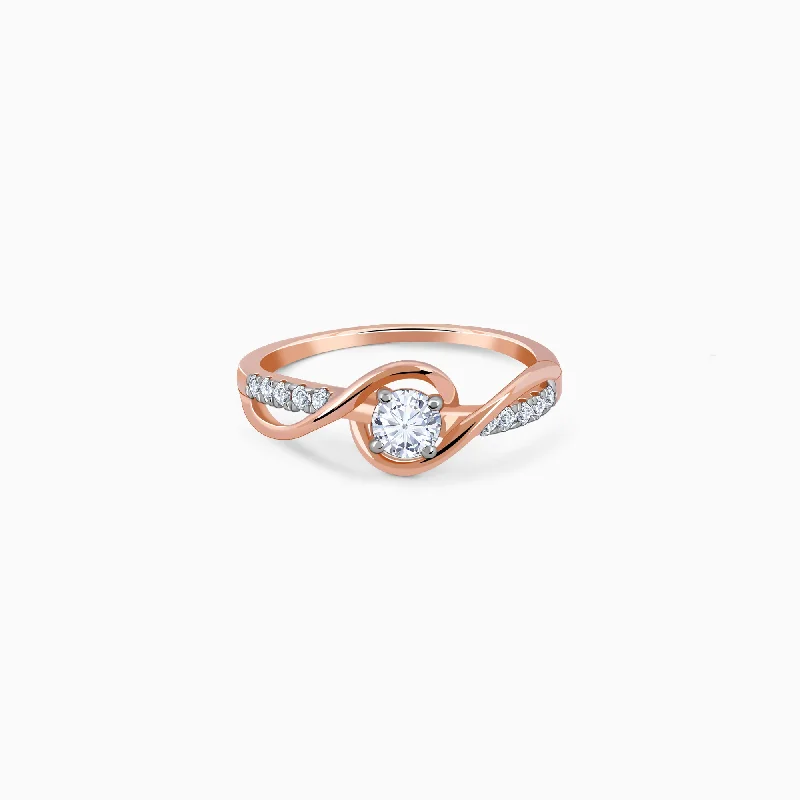 women's elegant engagement rings-Rose Gold Enchante Diamond Ring