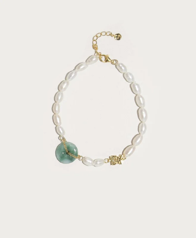 women's friendship bracelets-Jade Love Pearl Bracelet