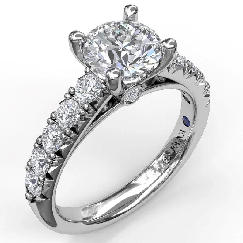 women's platinum engagement rings-French Pavé Diamond Engagement Semi-Mount Ring by Fana