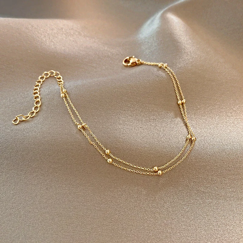 Gold Bead Bracelet-S127 Gold