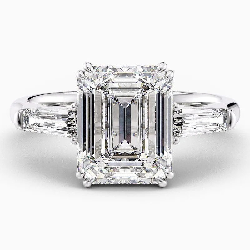 women's princess cut engagement rings-Tessa Three Stone Lab Grown Diamond Engagement Ring