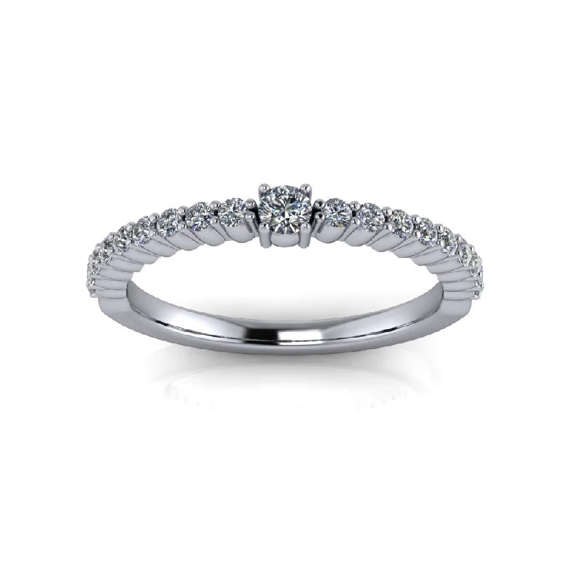 women's three-stone diamond engagement rings-Victoria Moissanite Wedding Band