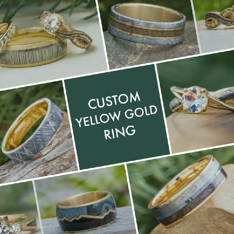 women's vintage style rings-Custom Yellow Gold Ring