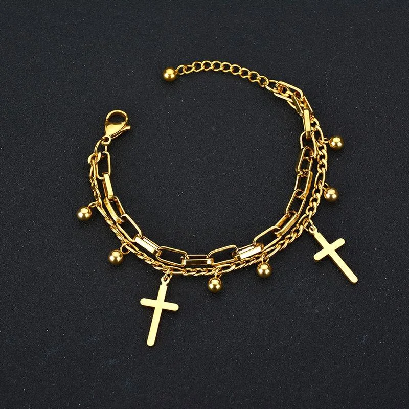 Double Layer Cross Gold