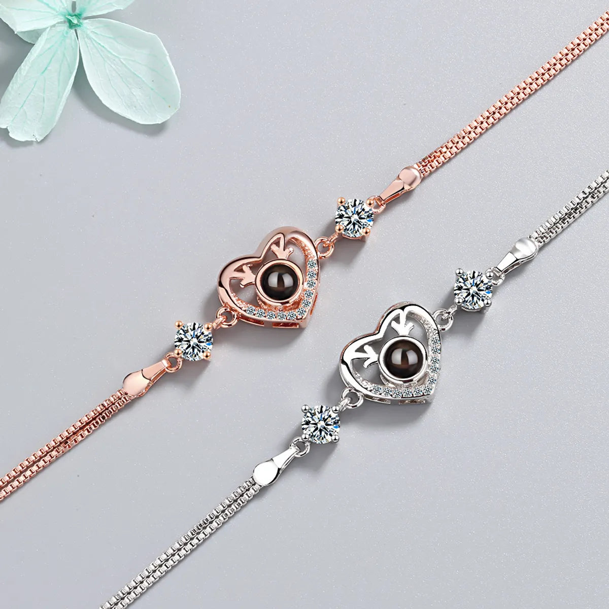 women's thick cuff bracelets-Copper IG Style Elegant Lady Plating Inlay Heart Shape Rhinestones Zircon Bracelets