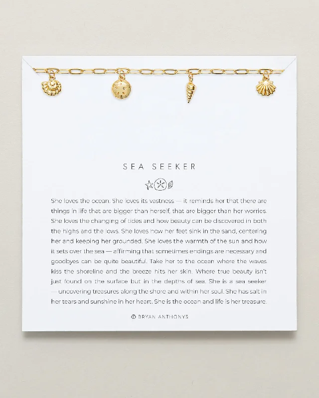 women's statement bracelets-Sea Seeker Charm Bracelet