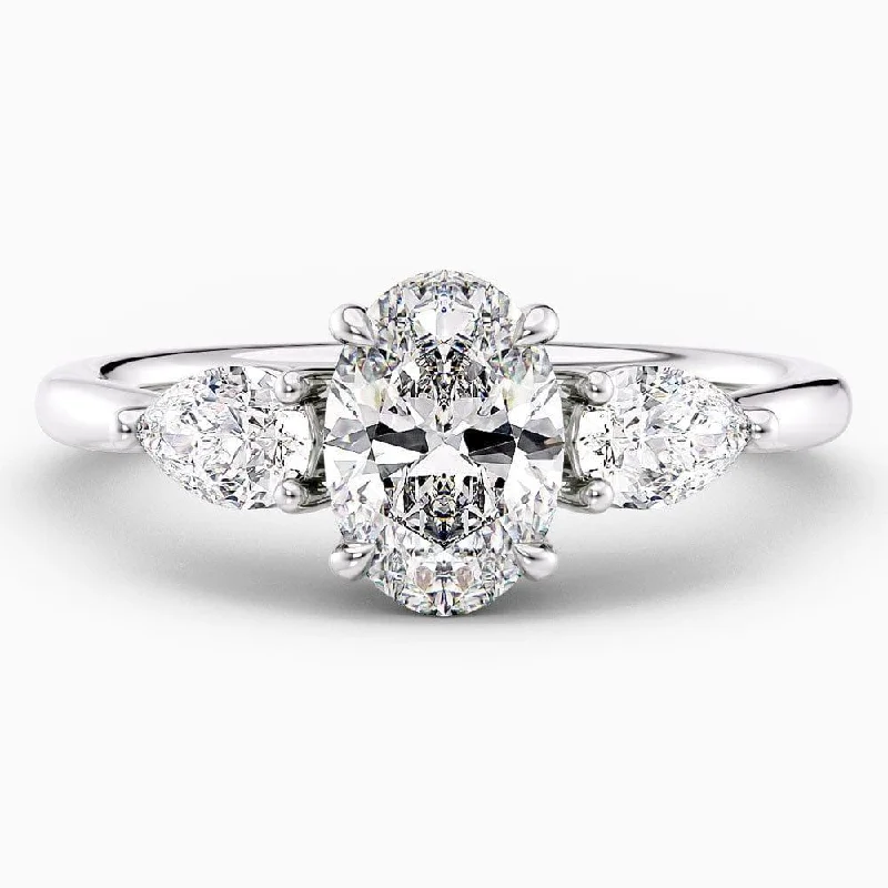 women's luxury diamond engagement rings-1.50 Carat Oval Cut Three Stone Natural Diamond Engagement Ring GIA Certified