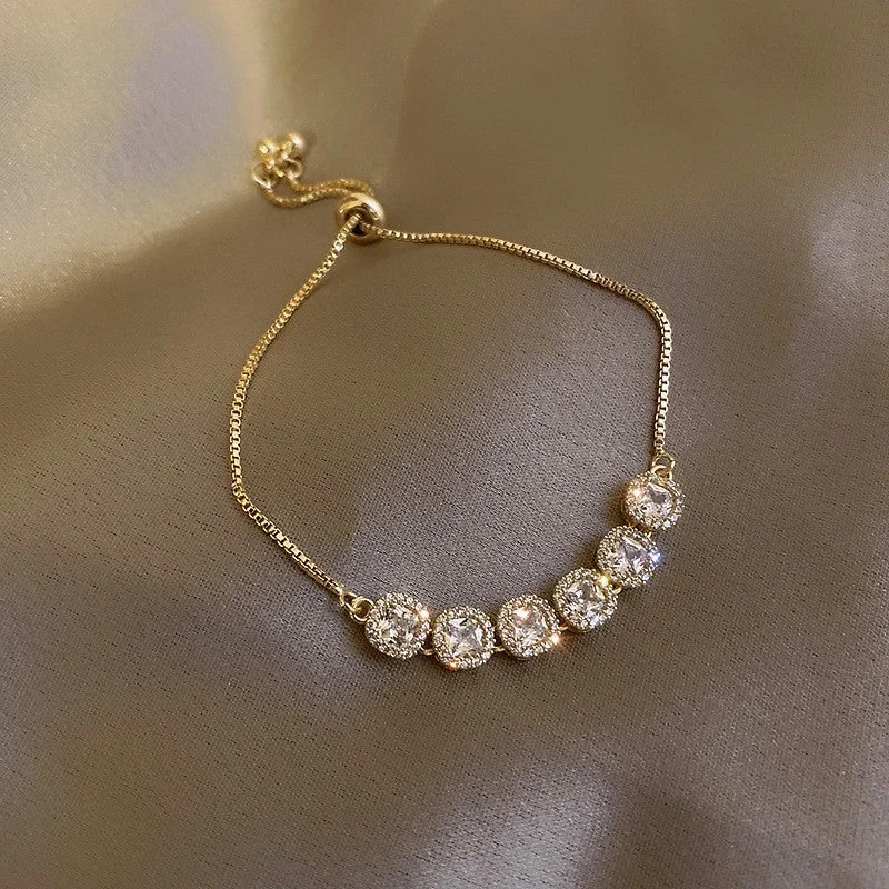 39# Bracelet-Golden Square (Real Gold Plating)